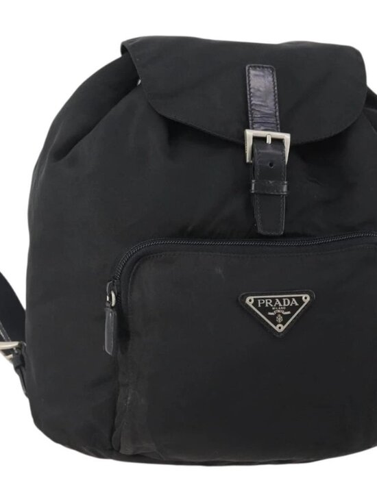 PRADA Backpack Nylon Black Silver Auth 174569 main image 7